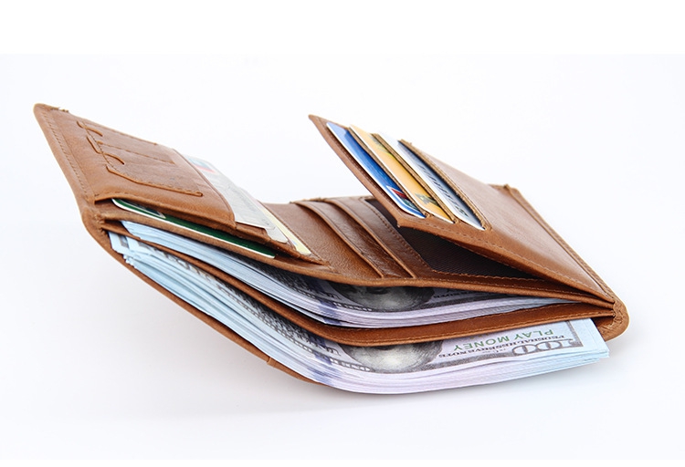 Rundlederen portemonnee met RFID bescherming